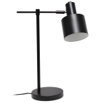 Lalia Home Mid-Century Modern Metal Table Lamp, 21inH, Black Shade/Black Base