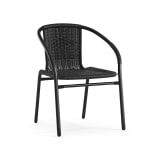 Flash Furniture Rattan Stack Chair, Black