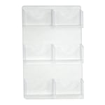 Azar Displays 6-Pocket Wall-Mount Bifold Brochure Holders, 24inH x 13inW x 1-1/8inD, Clear, Pack Of 2 Holders