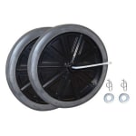 Rubbermaid 12in Diameter Wheel Kit, Black