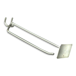 Azar Displays Galvanized Metal Scan Plate Hooks, 1-3/8inH x 2-1/8inW x 6inD, Silver, Pack Of 50 Hooks