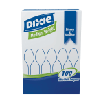 Dixie Plastic Utensils, Medium-Weight Teaspoons, White, Box Of 100 Teaspoons