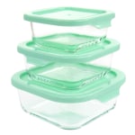 Martha Stewart 6-Piece Glass Storage Containers, 2-7/16inH x 6inW x 6-3/4inD, Mint