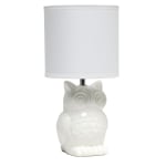 Simple Designs Owl Table Lamp, 12-13/16inH, Off White/Off White