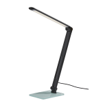 Adesso Simplee Douglas LED Desk Lamp, 24inH, Matte Black Shade/Frosted Base