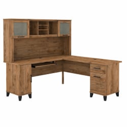 HON 10500 66inW 2-Drawer Left-Pedestal Computer Desk, Sterling Ash