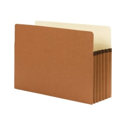 Smead Expanding File Pocket With Tear Resistant Gusset, Legal Size, 5 1/4in Expansion, 30% Recycled, Redrope, Box Of 10