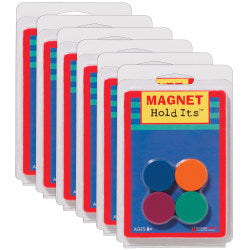 Teacher Created Resources Magnetic Hooks, 1in x 1in, Silver, 2 Hooks Per Pack, Set Of 2 Packs