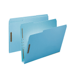 Smead Pressboard Fastener Folders, 2in Expansion, 8 1/2in x 11in, Letter, 100% Recycled, Blue, Box of 25