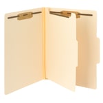 Smead Fastener Folders With Dividers, Letter Size, Manila, Pack Of 10