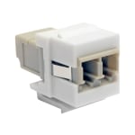 Eaton Tripp Lite Series Duplex Multimode Fiber Coupler, Keystone Jack - LC to LC, White - Keystone coupler - LC multi-mode (F) to LC multi-mode (F) - fiber optic - white