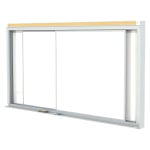 Ghent Horizontal Sliding Panel Magnetic Dry-Erase Whiteboard, Porcelain, 48in x 144in, White, Satin Aluminum Frame