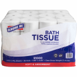 Genuine Joe Solutions Double Capacity Bath Tissue - 2 Ply - 1000 Sheets/Roll - 0.71in Core - White - Virgin Fiber - 36 / Carton