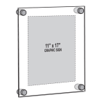 Azar Displays Acrylic Standoff Sign Holder, Ledger Size, 15in x 21in, Clear