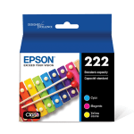 Epson T222 Yellow/Cyan/Magenta Ink Cartridge Multipack, Set Of 3 Cartridges, T222520-S