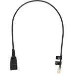 Jabra Unamplified Headset Cord - 1.64 ft Data Transfer Cable - First End: 1 x Quick Disconnect - Second End: 1 x 4-pin RJ-9 - Black