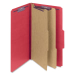 Smead Classification Folders, Top-Tab With SafeSHIELD Coated Fasteners, 2in Expansion, Legal Size, 50% Recycled, Red, Box Of 10