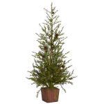 Nearly Natural Alpine Natural Look Artificial Christmas Tree, 3ft