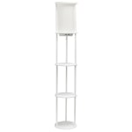 Simple Designs Round Etagere Floor Lamp, 62-1/2inH, White