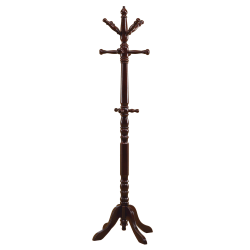 Monarch Specialties 11-Hook Wood Coat Rack, Dark Cherry