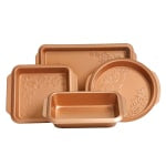 Gibson Home Richmond 4-Piece Non-Stick Steel Bakeware Set, Copper