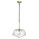 Lalia Home Metal Wire Paragon Hanging Ceiling Pendant Fixture, 16inW, Antique Brass