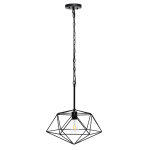 Lalia Home Metal Wire Paragon Hanging Ceiling Pendant Fixture, 16inW, Black