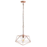 Lalia Home Metal Wire Paragon Hanging Ceiling Pendant Fixture, 16inW, Rose Gold