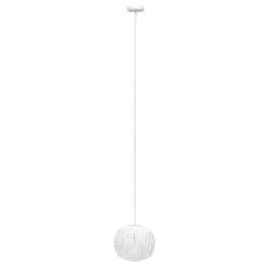 Lalia Home 1-Light Coastal Woven Paper Shade Pendant, 11-7/16inW, White