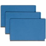 Smead End-Tab Classification Folders, 2in Expansion, 2 Dividers, 8 1/2in x 14in, Legal, 50% Recycled, Dark Blue, Box of 10