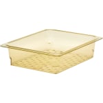 Cambro H-Pan High-Heat GN 1/2 Colander Pans, 3inH x 10-7/16inW x 12-3/4inD, Amber, Pack Of 6 Pans