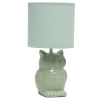 Simple Designs Owl Table Lamp, 12-13/16inH, Sage Green/Sage Green