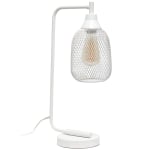 Lalia Home Industrial Mesh Desk Lamp, 19inH, White