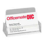 OIC Broad Base Business Card Holder, Clear