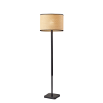 Adesso Ellis Floor Lamp, 58inH, Natural/Black