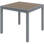 KFI Studios Eveleen Square Outdoor Patio Table, 29inH x 35inW x 35inD, Silver/Mocha