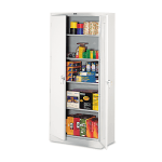 Tennsco Deluxe Steel Storage Cabinet, 4 Adjustable Shelves, 78inH x 36inW x 18inD, Light Gray