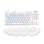 Logitech G713 Wired Gaming Keyboard, Tactile Switches (GX Brown), and Keyboard Palm Rest, White Mist - Keyboard - tenkeyless - backlit - USB - key switch: GX Brown Tactile