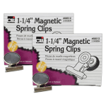 Charles Leonard Magnet Spring Clips, 1 1/4in, Silver, 24 Clips Per Box, Pack Of 2 Boxes