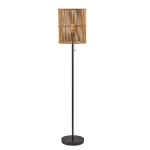 Adesso Cabana Floor Lamp, 58inH, Natural Rattan Shade/Dark Bronze Base