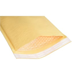 SKILCRAFT Kraft Lightweight Cushioned Mailers, 7 1/4in x 12in, Kraft, Pack Of 100 (AbilityOne 8105-00-117-9866)