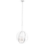 Lalia Home 3-Light Hanging Metal Globe And Clear Glass Ceiling Pendant, 18inW, White