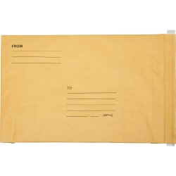 SKILCRAFT Kraft Lightweight Cushioned Mailers, 10 1/2in x 16in, Kraft, Pack Of 100 (AbilityOne 8105-00-117-9879)