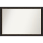 Amanti Art Narrow Non-Beveled Rectangle Framed Bathroom Wall Mirror, 27-1/2in x 39-1/2in, Accent Bronze