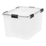 IRIS Weathertight Plastic Storage Container With Latch Lid, 14 1/2in x 17 3/4in x 23 5/8in, Clear