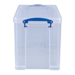 Really Useful Box Plastic Storage Container With Built-In Handles And Snap Lid, 19 Liters, 14 1/2in x 10 1/4in x 11 1/8in, Clear