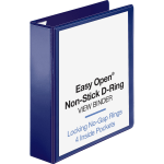 Sparco Easy-Open Nonstick View 3-Ring Binder, 2in D-Rings, Navy