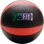 GoFit Medicine Ball (8 lbs; Black and Red) - Black, Red - Rubber