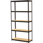 Lorell Narrow Steel Shelving - 60in Height x 30in Width x 12in Depth - Recycled - Black - Steel - 1Each