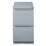 Hirsh 20inD Vertical 2-Drawer Mobile Pedestal File Cabinet, Platinum